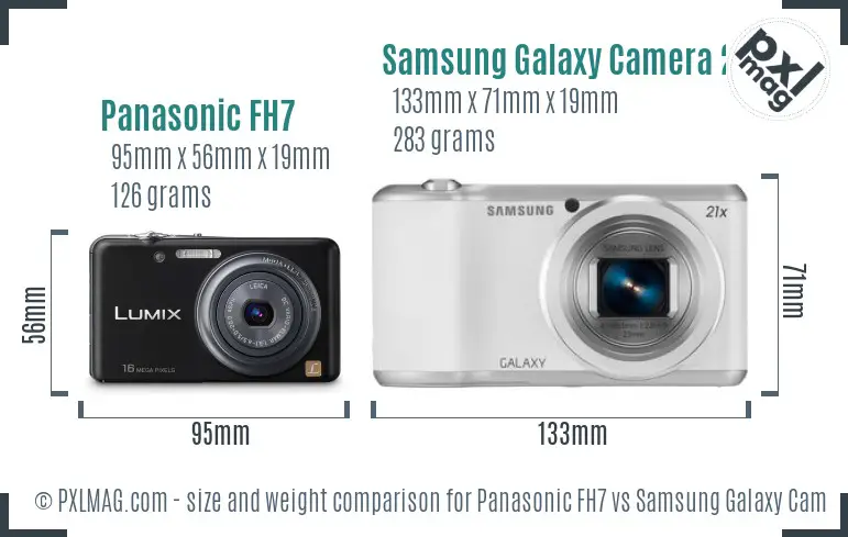 Panasonic FH7 vs Samsung Galaxy Camera 2 size comparison