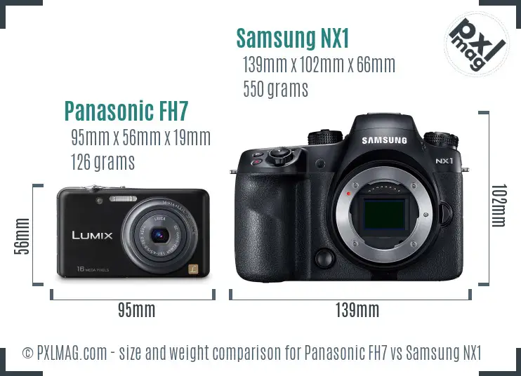 Panasonic FH7 vs Samsung NX1 size comparison