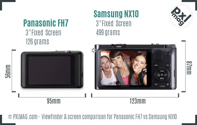 Panasonic FH7 vs Samsung NX10 Screen and Viewfinder comparison