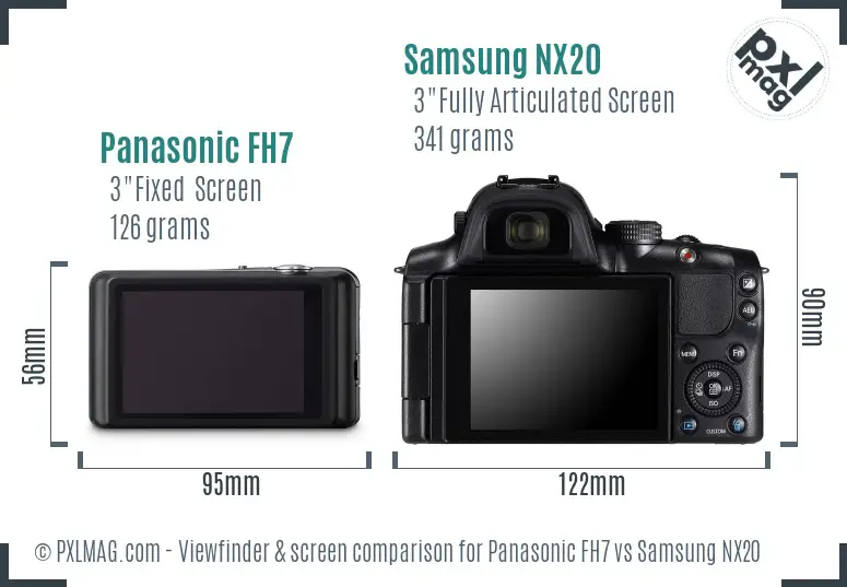 Panasonic FH7 vs Samsung NX20 Screen and Viewfinder comparison