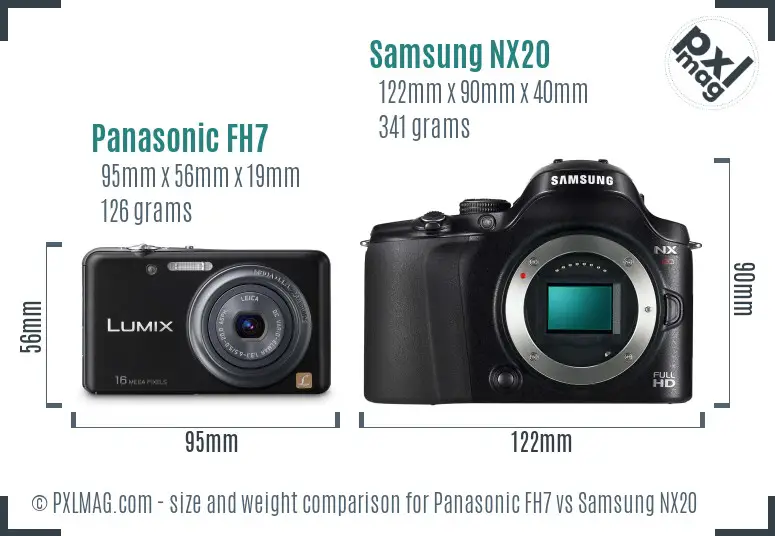 Panasonic FH7 vs Samsung NX20 size comparison