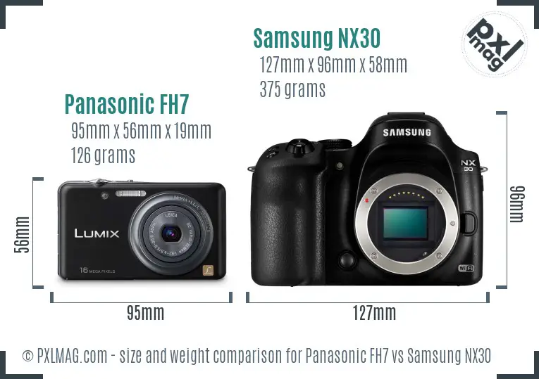Panasonic FH7 vs Samsung NX30 size comparison