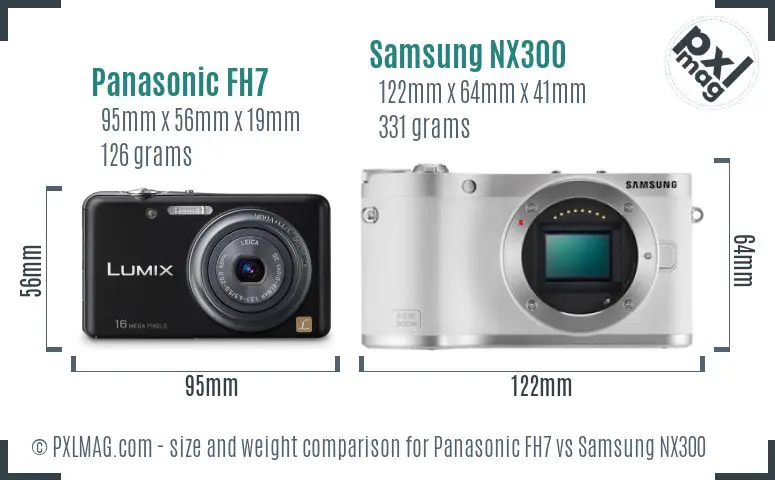 Panasonic FH7 vs Samsung NX300 size comparison Panasonic FH7 vs Samsung NX300 size comparison