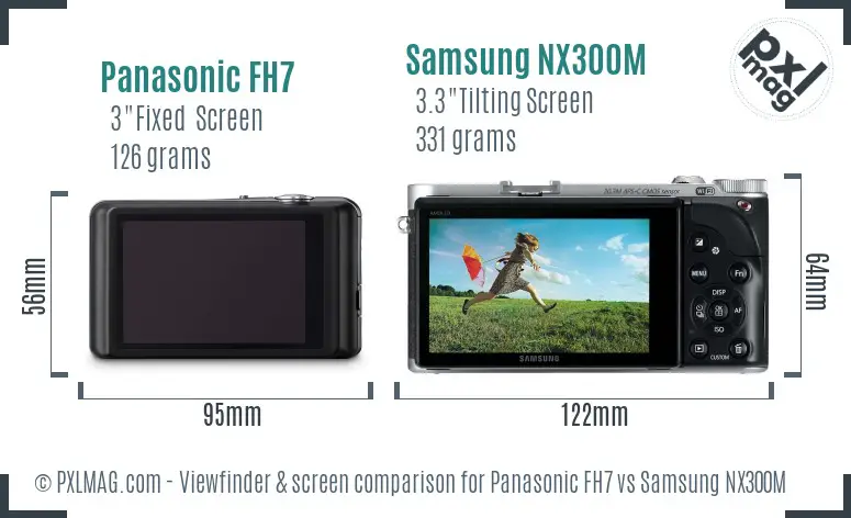 Panasonic FH7 vs Samsung NX300M Screen and Viewfinder comparison