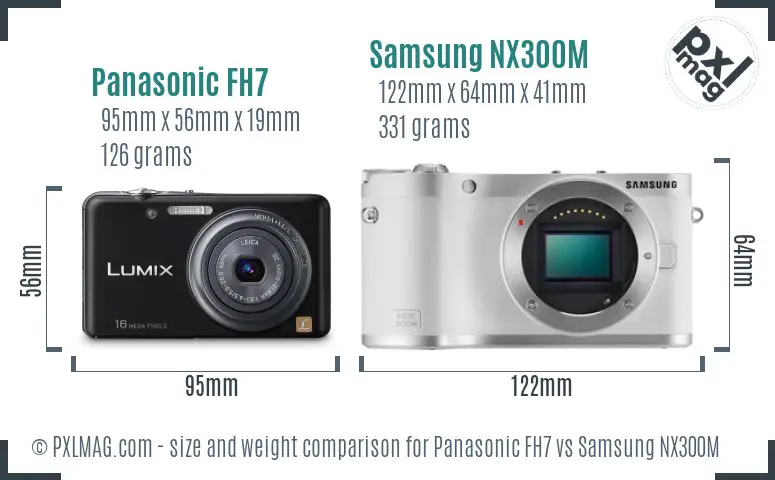 Panasonic FH7 vs Samsung NX300M size comparison