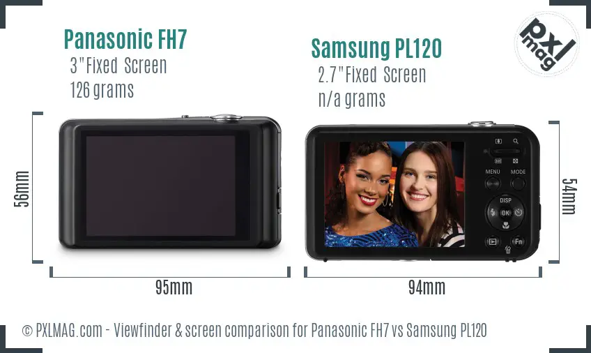 Panasonic FH7 vs Samsung PL120 Screen and Viewfinder comparison Panasonic FH7 vs Samsung PL120 Screen and Viewfinder comparison