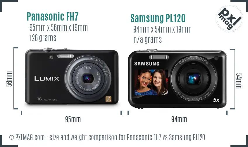 Panasonic FH7 vs Samsung PL120 size comparison Panasonic FH7 vs Samsung PL120 size comparison