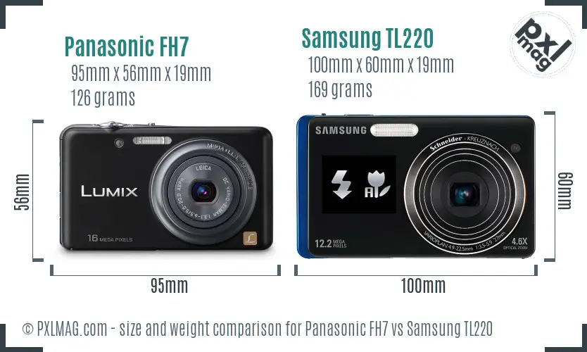 Panasonic FH7 vs Samsung TL220 size comparison Panasonic FH7 vs Samsung TL220 size comparison