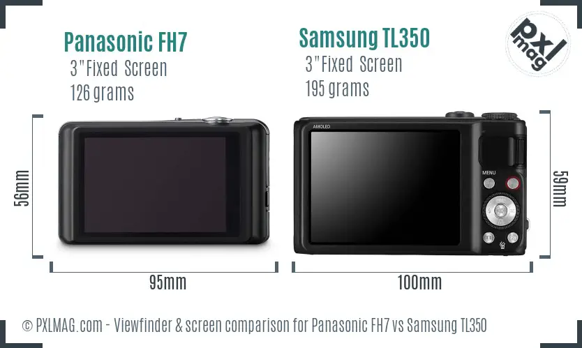 Panasonic FH7 vs Samsung TL350 Screen and Viewfinder comparison