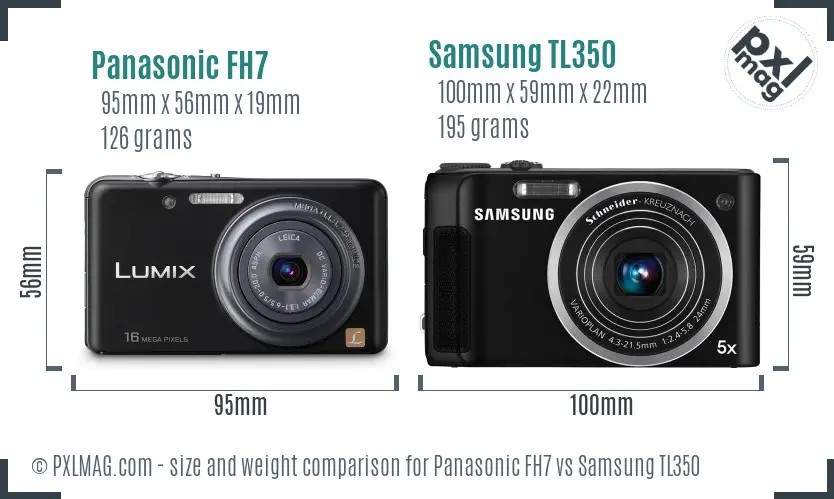 Panasonic FH7 vs Samsung TL350 size comparison