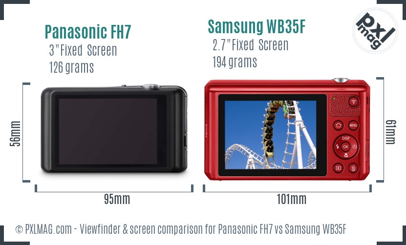 Panasonic FH7 vs Samsung WB35F Screen and Viewfinder comparison