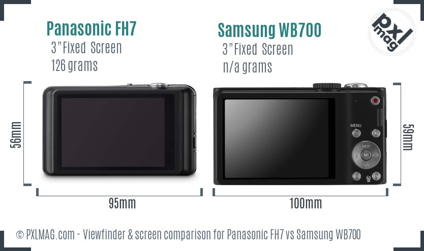 Panasonic FH7 vs Samsung WB700 Screen and Viewfinder comparison