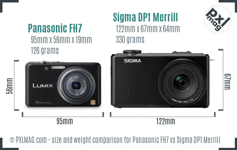 Panasonic FH7 vs Sigma DP1 Merrill size comparison