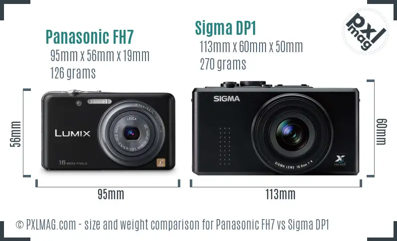 Panasonic FH7 vs Sigma DP1 size comparison