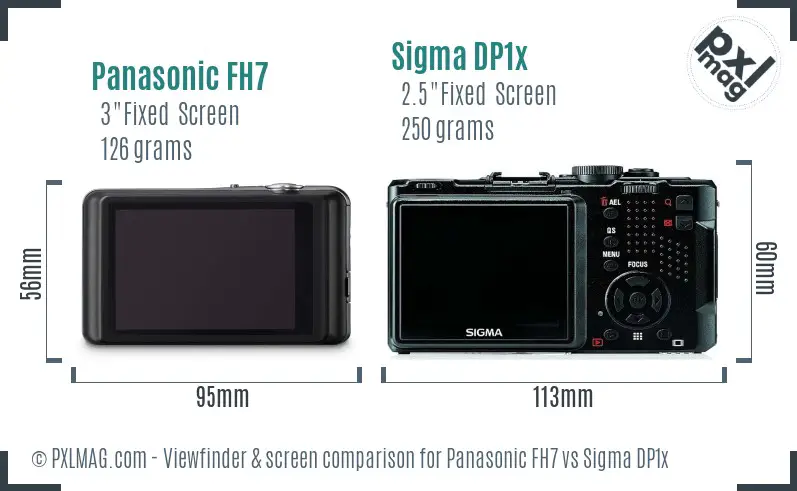 Panasonic FH7 vs Sigma DP1x Screen and Viewfinder comparison