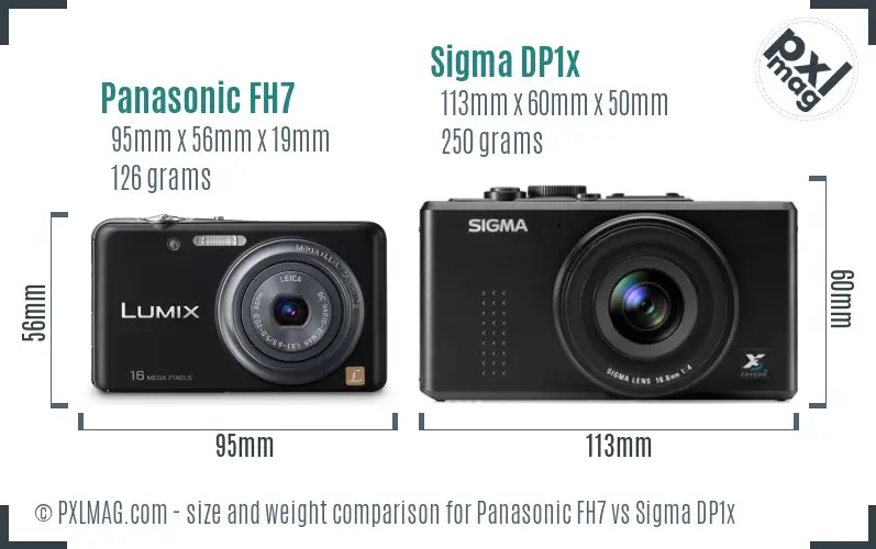 Panasonic FH7 vs Sigma DP1x size comparison
