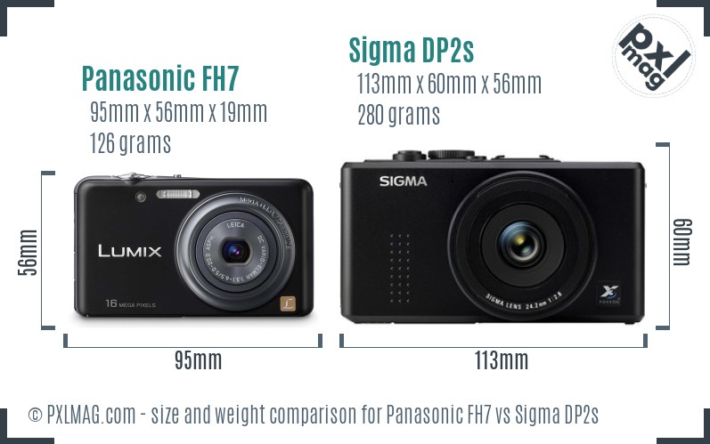 Panasonic FH7 vs Sigma DP2s size comparison
