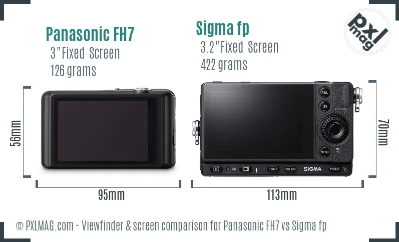 Panasonic FH7 vs Sigma fp Screen and Viewfinder comparison