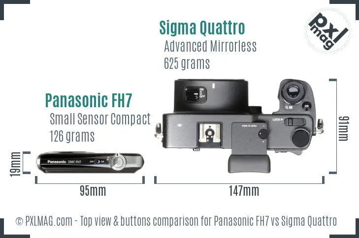 Panasonic FH7 vs Sigma Quattro top view buttons comparison