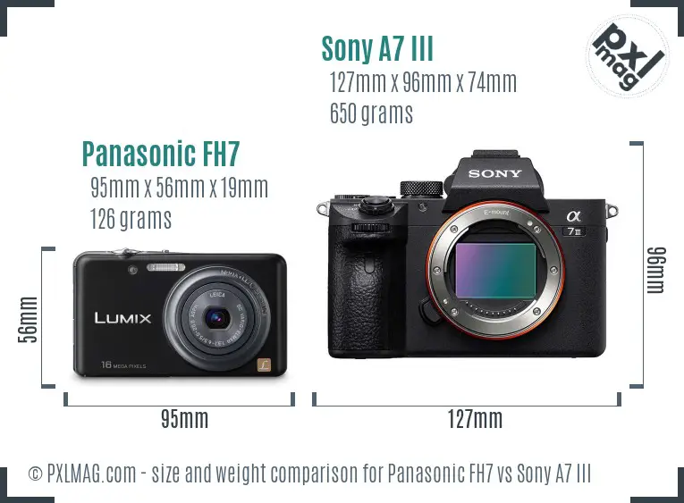 Panasonic FH7 vs Sony A7 III size comparison