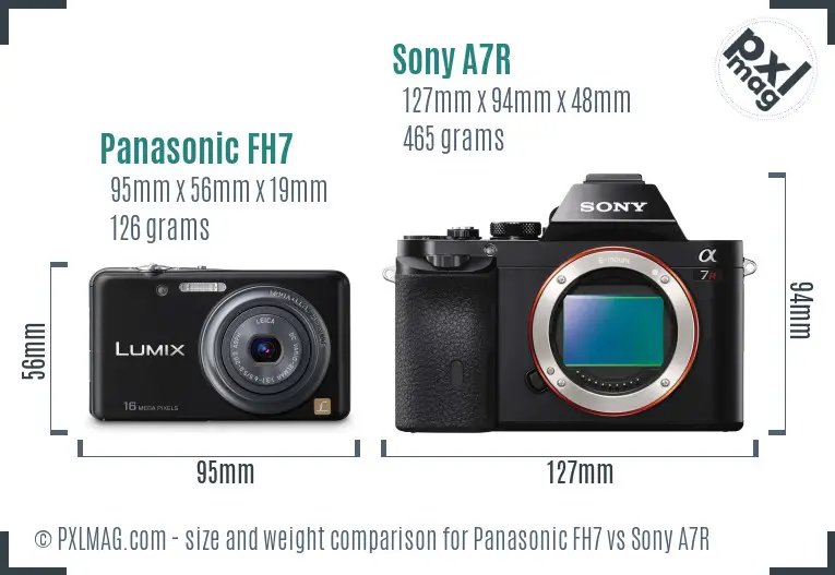 Panasonic FH7 vs Sony A7R size comparison Panasonic FH7 vs Sony A7R size comparison