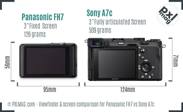 Panasonic FH7 vs Sony A7c Screen and Viewfinder comparison