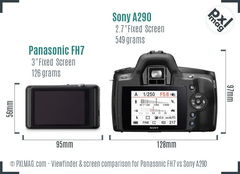 Panasonic FH7 vs Sony A290 Screen and Viewfinder comparison