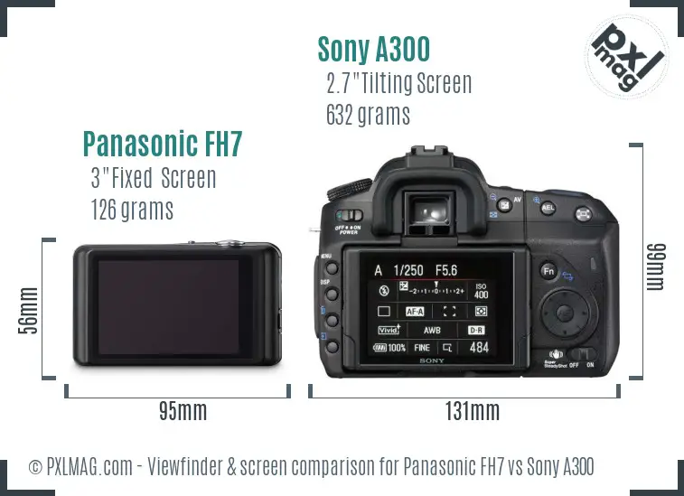 Panasonic FH7 vs Sony A300 Screen and Viewfinder comparison