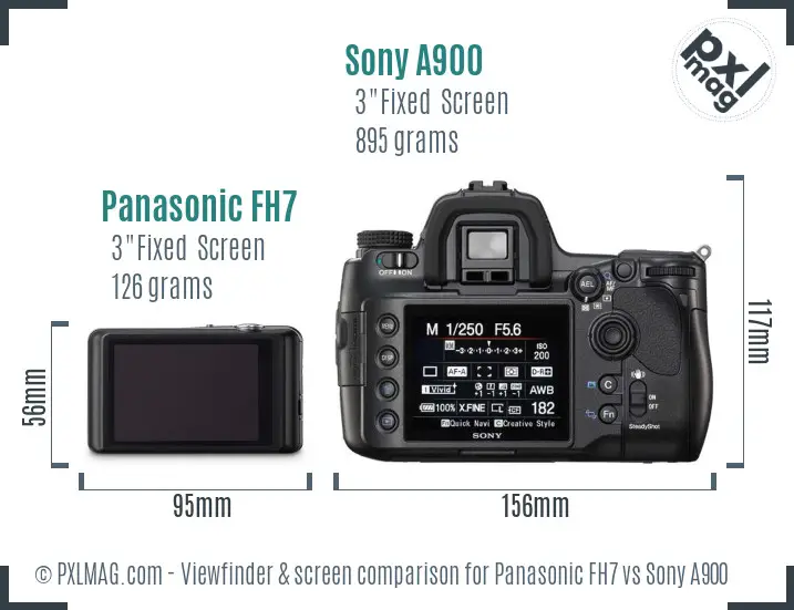 Panasonic FH7 vs Sony A900 Screen and Viewfinder comparison