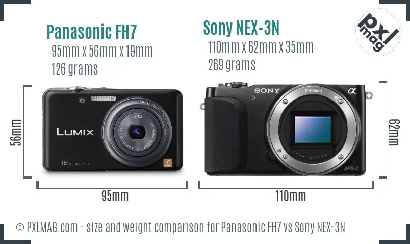 Panasonic FH7 vs Sony NEX-3N size comparison