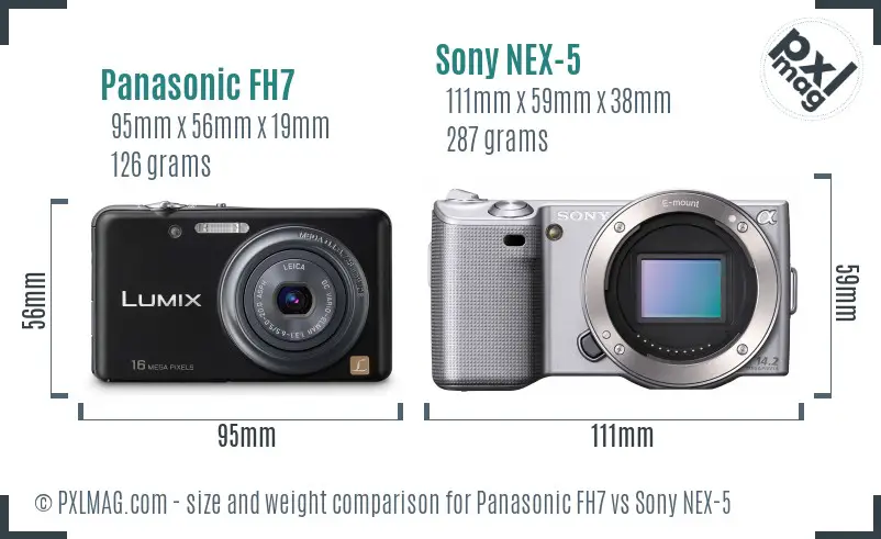Panasonic FH7 vs Sony NEX-5 size comparison