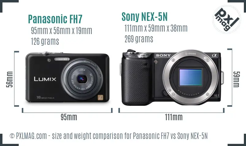 Panasonic FH7 vs Sony NEX-5N size comparison