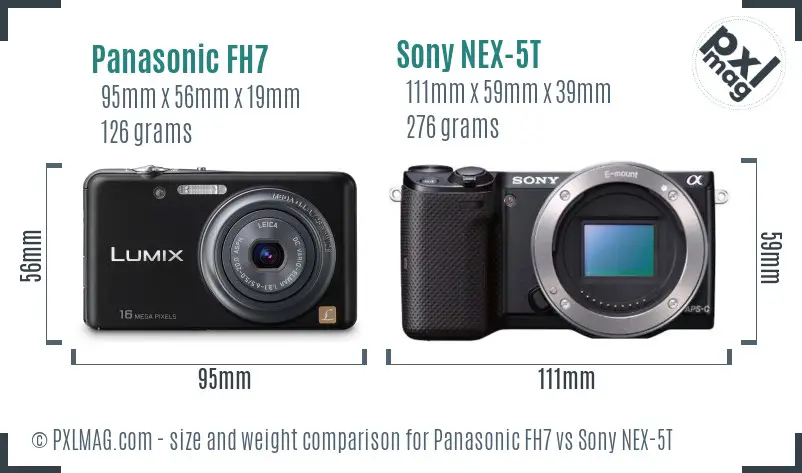 Panasonic FH7 vs Sony NEX-5T size comparison