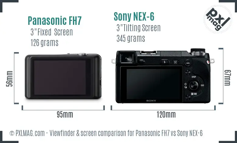 Panasonic FH7 vs Sony NEX-6 Screen and Viewfinder comparison