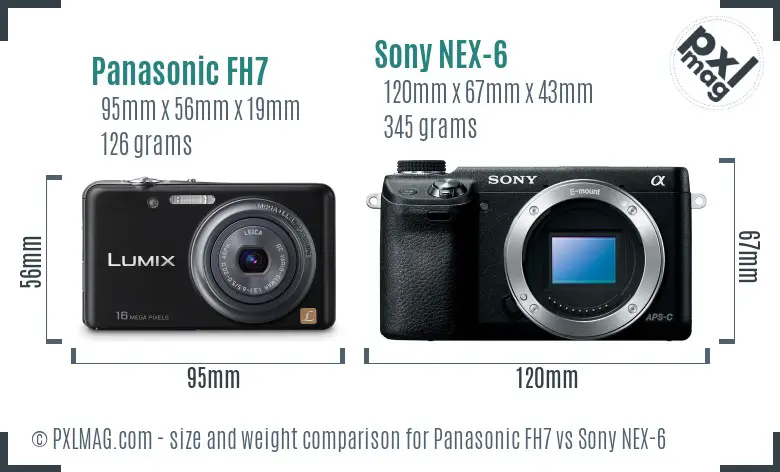 Panasonic FH7 vs Sony NEX-6 size comparison