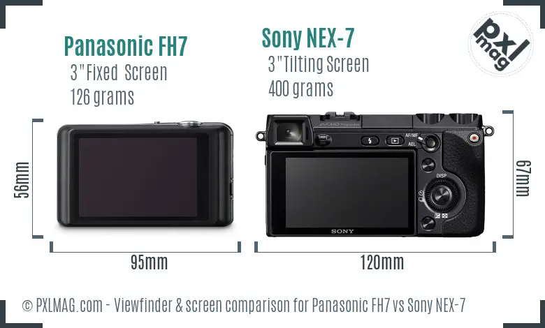 Panasonic FH7 vs Sony NEX-7 Screen and Viewfinder comparison