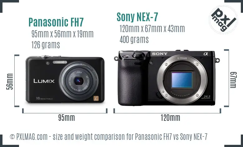 Panasonic FH7 vs Sony NEX-7 size comparison