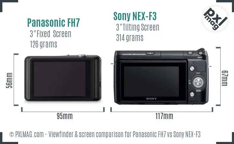 Panasonic FH7 vs Sony NEX-F3 Screen and Viewfinder comparison