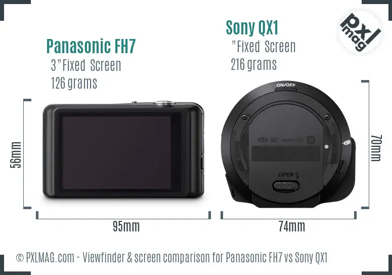 Panasonic FH7 vs Sony QX1 Screen and Viewfinder comparison