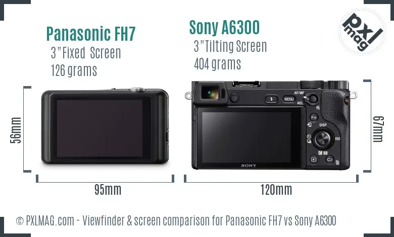 Panasonic FH7 vs Sony A6300 Screen and Viewfinder comparison