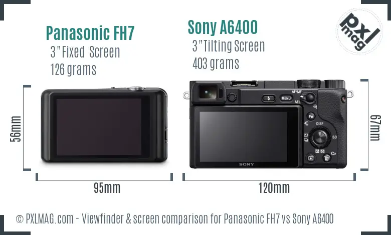 Panasonic FH7 vs Sony A6400 Screen and Viewfinder comparison