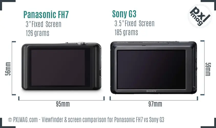 Panasonic FH7 vs Sony G3 Screen and Viewfinder comparison