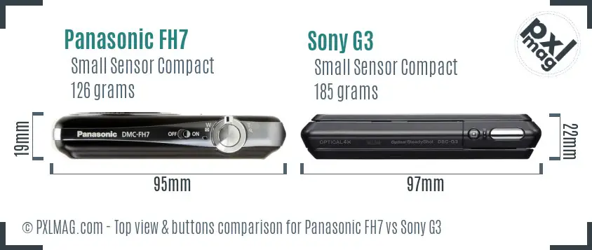 Panasonic FH7 vs Sony G3 top view buttons comparison
