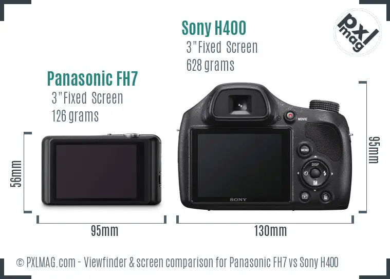 Panasonic FH7 vs Sony H400 Screen and Viewfinder comparison