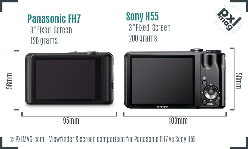 Panasonic FH7 vs Sony H55 Screen and Viewfinder comparison