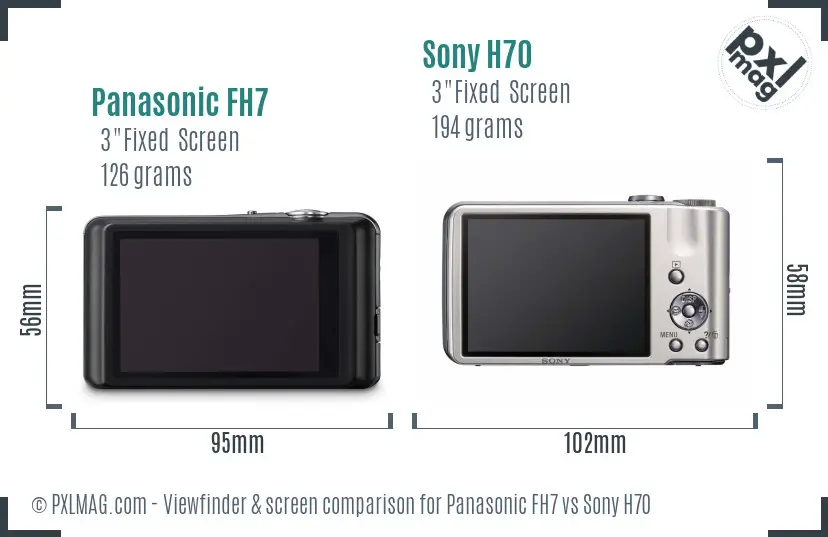 Panasonic FH7 vs Sony H70 Screen and Viewfinder comparison
