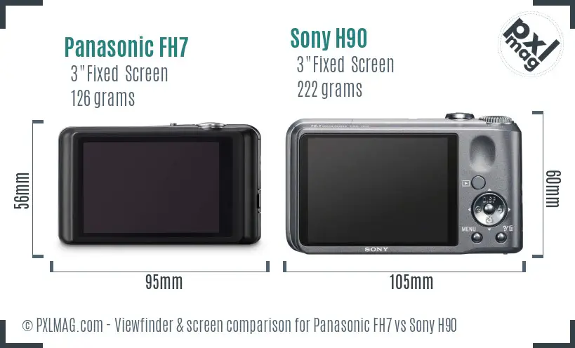 Panasonic FH7 vs Sony H90 Screen and Viewfinder comparison