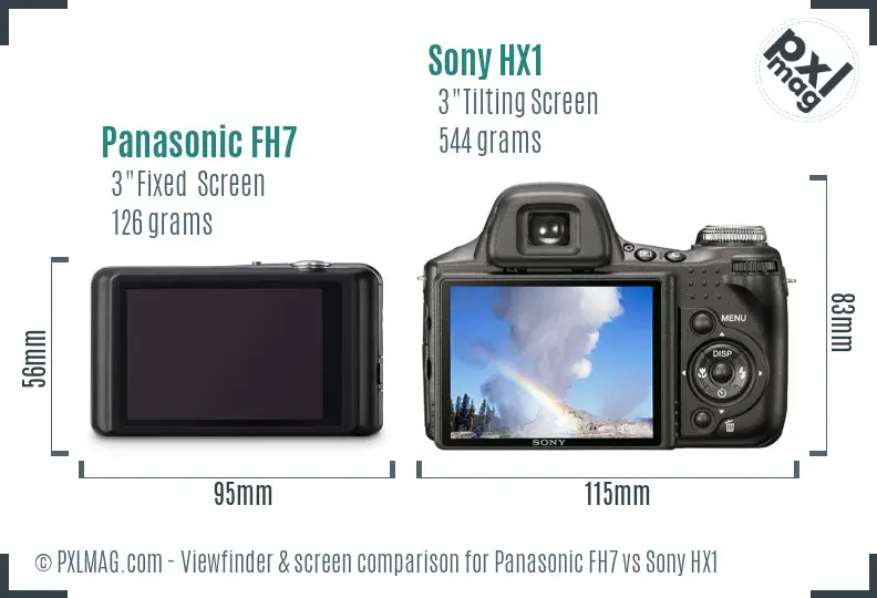 Panasonic FH7 vs Sony HX1 Screen and Viewfinder comparison