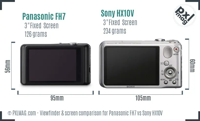 Panasonic FH7 vs Sony HX10V Screen and Viewfinder comparison