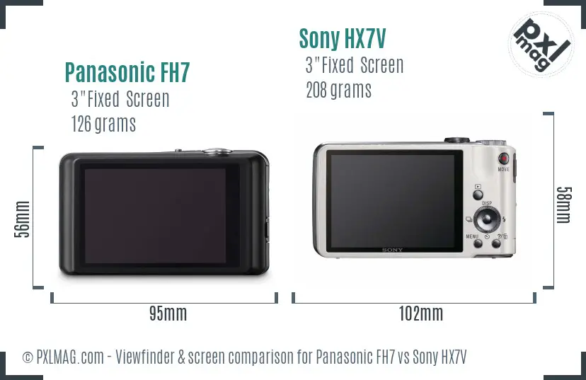 Panasonic FH7 vs Sony HX7V Screen and Viewfinder comparison